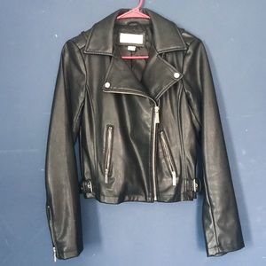 Michael Kors Faux Leather Moto Jacket XS Black